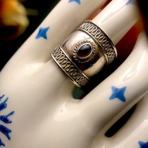 Women’s bohemian sterling silver ring.